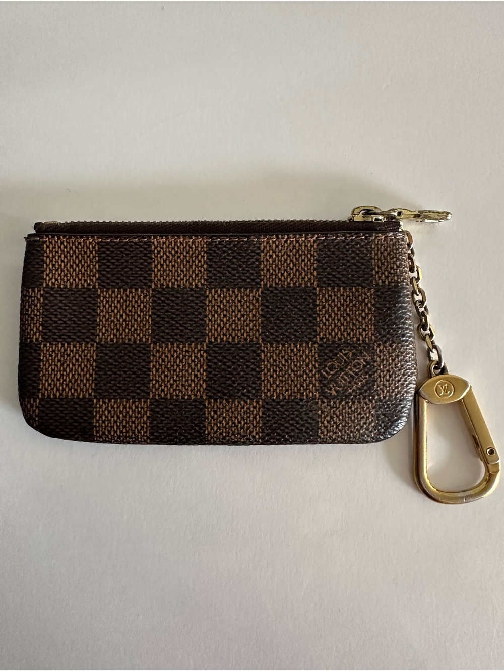 Louis Vuitton Damier Ebene Key Pouch Cles Coin Purse Wallet